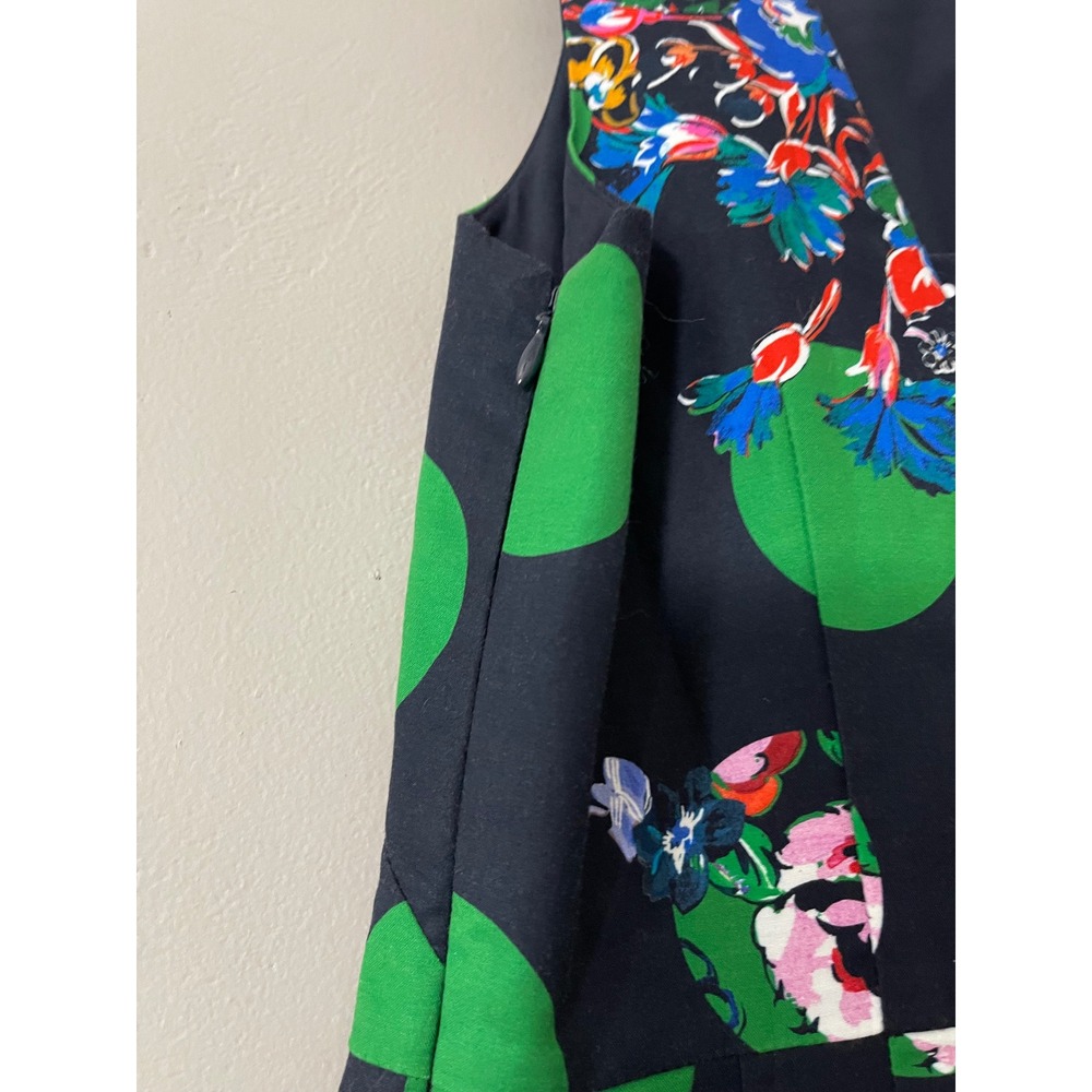 Maeve Anthropologie Womens Floral Polka Dot Mixed Print Open Back Dress Size 8 - Picture 8 of 9